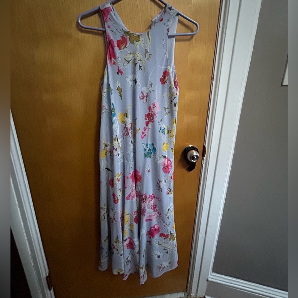 Rachel Roy baby blue floral flowy midi dress